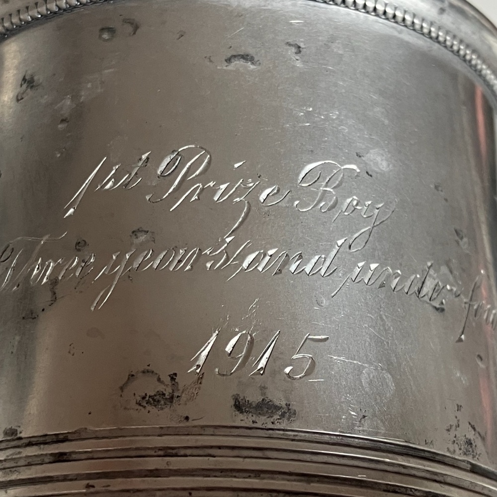 Antique Silver 1915 Award Cup for "1st Prize Boy" by Knickerbocker